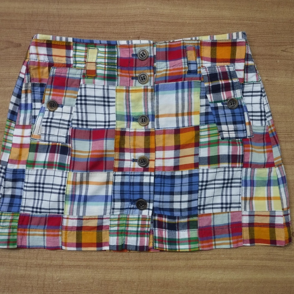 J. Crew Multi-Color Checks Button Up Mini Skirt - image 4